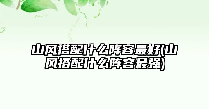 山風搭配什么陣容最好(山風搭配什么陣容最強)