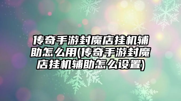 傳奇手游封魔店掛機(jī)輔助怎么用(傳奇手游封魔店掛機(jī)輔助怎么設(shè)置)