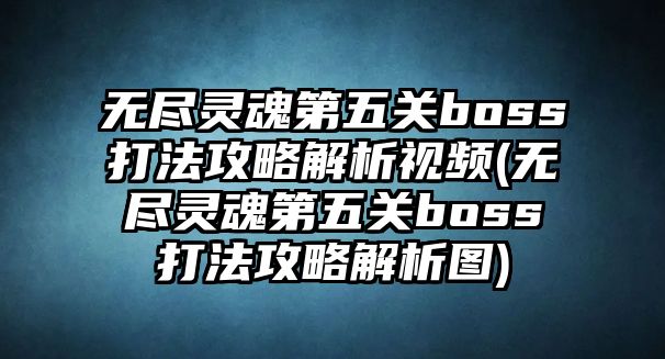 無盡靈魂第五關boss打法攻略解析視頻(無盡靈魂第五關boss打法攻略解析圖)