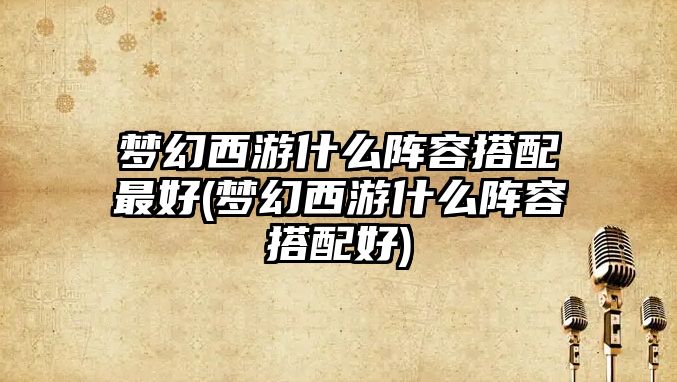 夢(mèng)幻西游什么陣容搭配最好(夢(mèng)幻西游什么陣容搭配好)