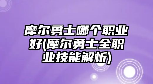 摩爾勇士哪個(gè)職業(yè)好(摩爾勇士全職業(yè)技能解析)
