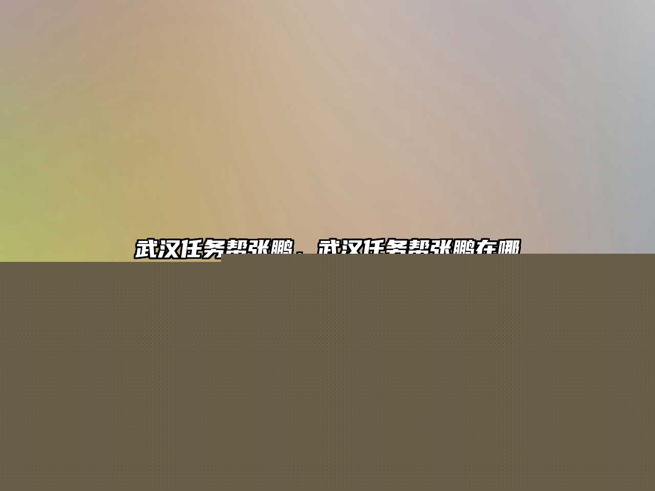 武漢任務(wù)幫張鵬，武漢任務(wù)幫張鵬在哪