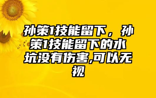 孫策1技能留下，孫策1技能留下的水坑沒有傷害,可以無視