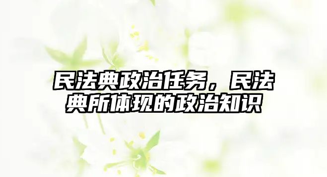 民法典政治任務(wù)，民法典所體現(xiàn)的政治知識