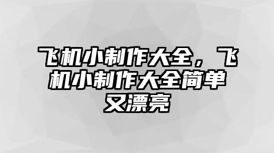 飛機小制作大全，飛機小制作大全簡單又漂亮