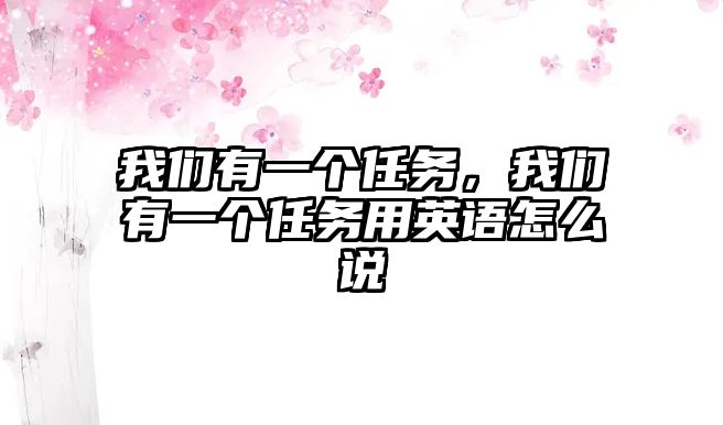 我們有一個任務，我們有一個任務用英語怎么說