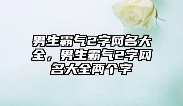 男生霸氣2字網名大全，男生霸氣2字網名大全兩個字