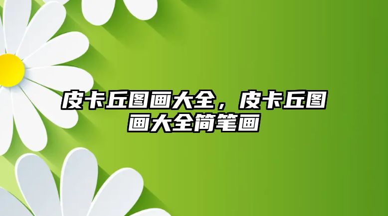 皮卡丘圖畫大全，皮卡丘圖畫大全簡筆畫