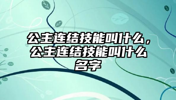 公主連結技能叫什么，公主連結技能叫什么名字