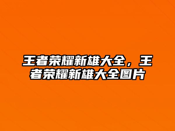 王者榮耀新雄大全，王者榮耀新雄大全圖片