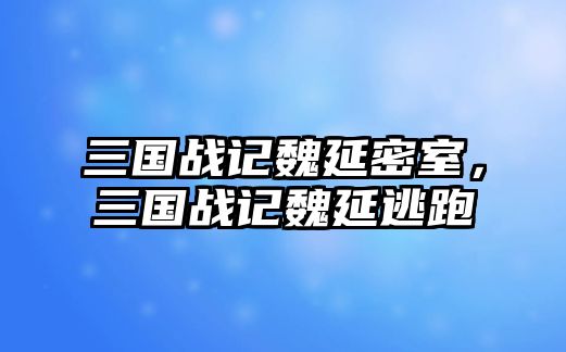 三國戰(zhàn)記魏延密室，三國戰(zhàn)記魏延逃跑